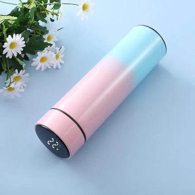 2024 Creative Smart Lid Stainless Steel Intelligent Water Bottle (1 Piece), Mother'S Day Gift Temperature Display Portable LED Screen Soup Coffee Insulation Mug, Fashion Gradient Color Water Bottle, Sports Accessories for Outdoor Camping Hiking Skiing